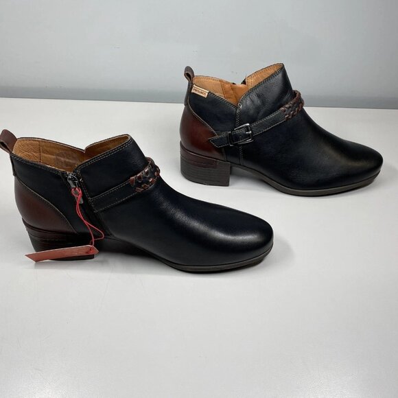 Pikolinos Women’s Malaga Leather Ankle Booties – Size 10/10.5 – Black/Brown - Picture 5 of 9